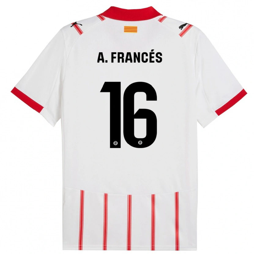 Danxen Criança Camisola Alejandro Francés #16 Branco Vermelho Principal 2025/26 Camisa