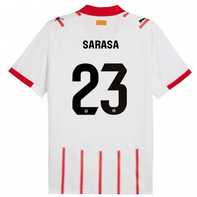 Danxen Criança Camisola Javi Sarasa #23 Branco Vermelho Principal 2025/26 Camisa