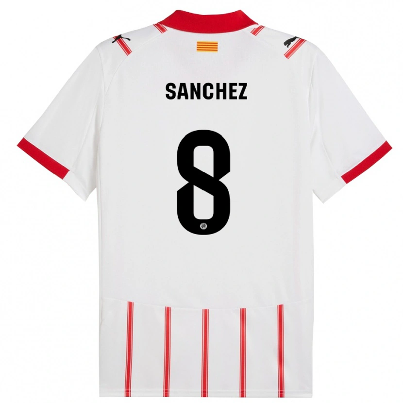 Danxen Criança Camisola Miguel Ángel Sánchez #8 Branco Vermelho Principal 2025/26 Camisa