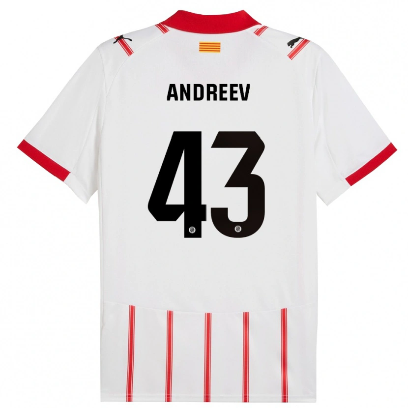 Danxen Criança Camisola Aleksandar Andreev #43 Branco Vermelho Principal 2025/26 Camisa