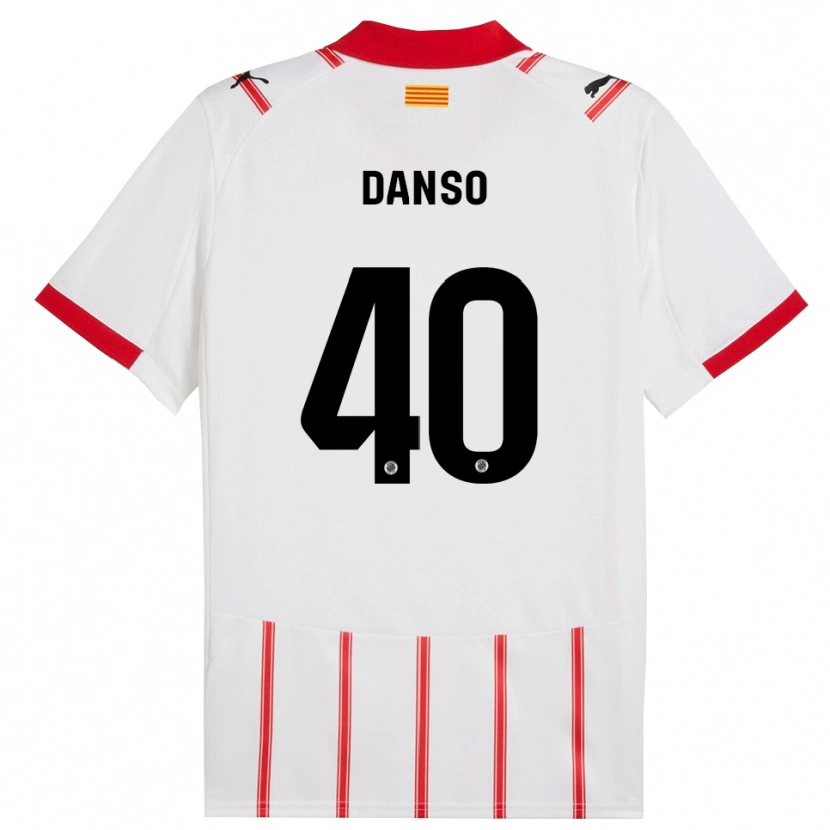 Danxen Criança Camisola Jordi Danso #40 Branco Vermelho Principal 2025/26 Camisa