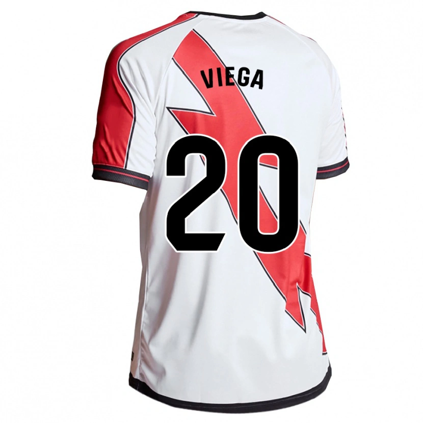 Danxen Criança Camisola David Viega #20 Branco Vermelho Principal 2025/26 Camisa