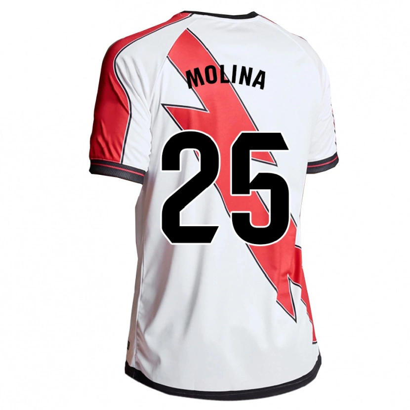 Danxen Criança Camisola Adrián Molina #25 Branco Vermelho Principal 2025/26 Camisa