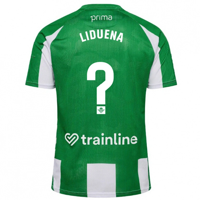 Danxen Criança Camisola Rubén Lidueña #0 Verde Branco Principal 2025/26 Camisa