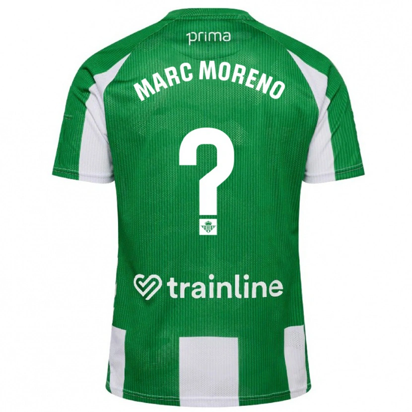 Danxen Criança Camisola Marc Moreno #0 Verde Branco Principal 2025/26 Camisa