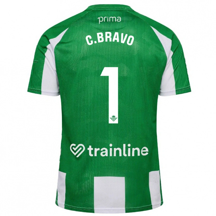Danxen Criança Camisola Claudio Bravo #1 Verde Branco Principal 2025/26 Camisa