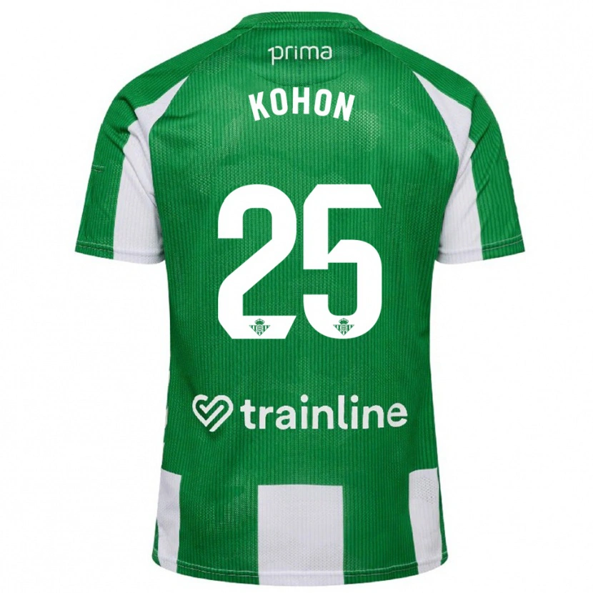 Danxen Criança Camisola Rudy Kohon #25 Verde Branco Principal 2025/26 Camisa