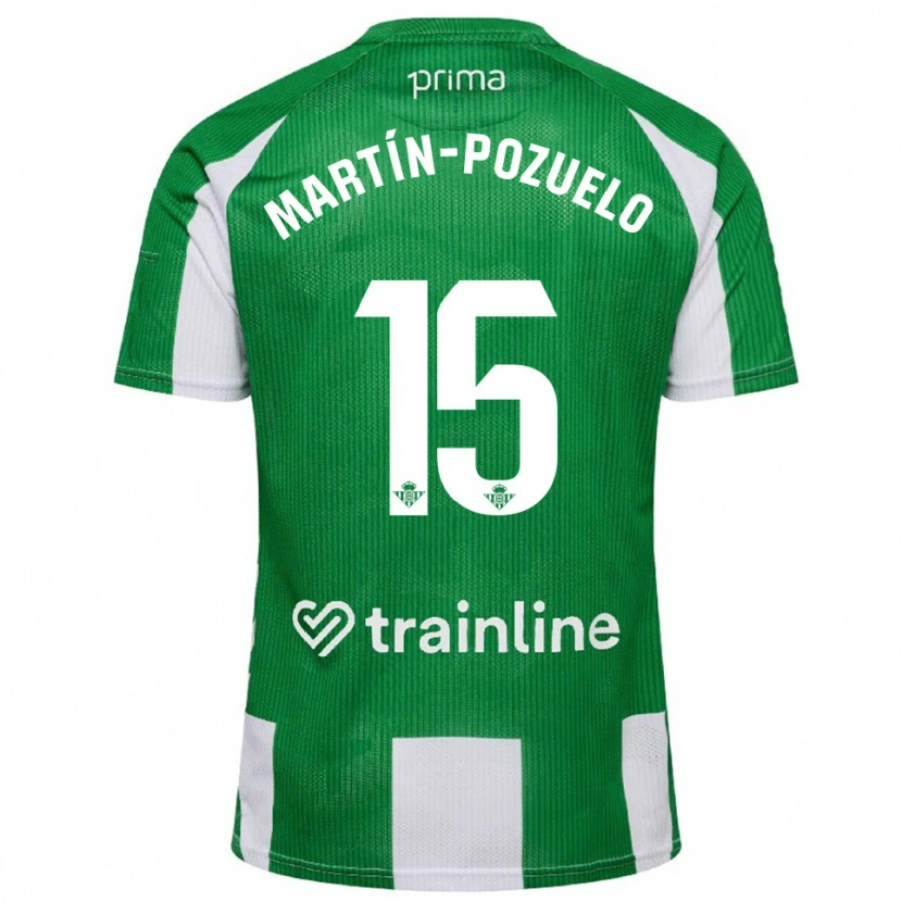 Danxen Criança Camisola Esther Martín-Pozuelo #15 Verde Branco Principal 2025/26 Camisa