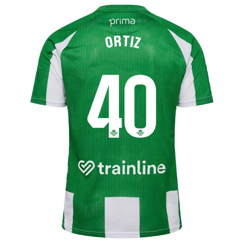 Danxen Criança Camisola Ángel Ortiz #40 Verde Branco Principal 2025/26 Camisa