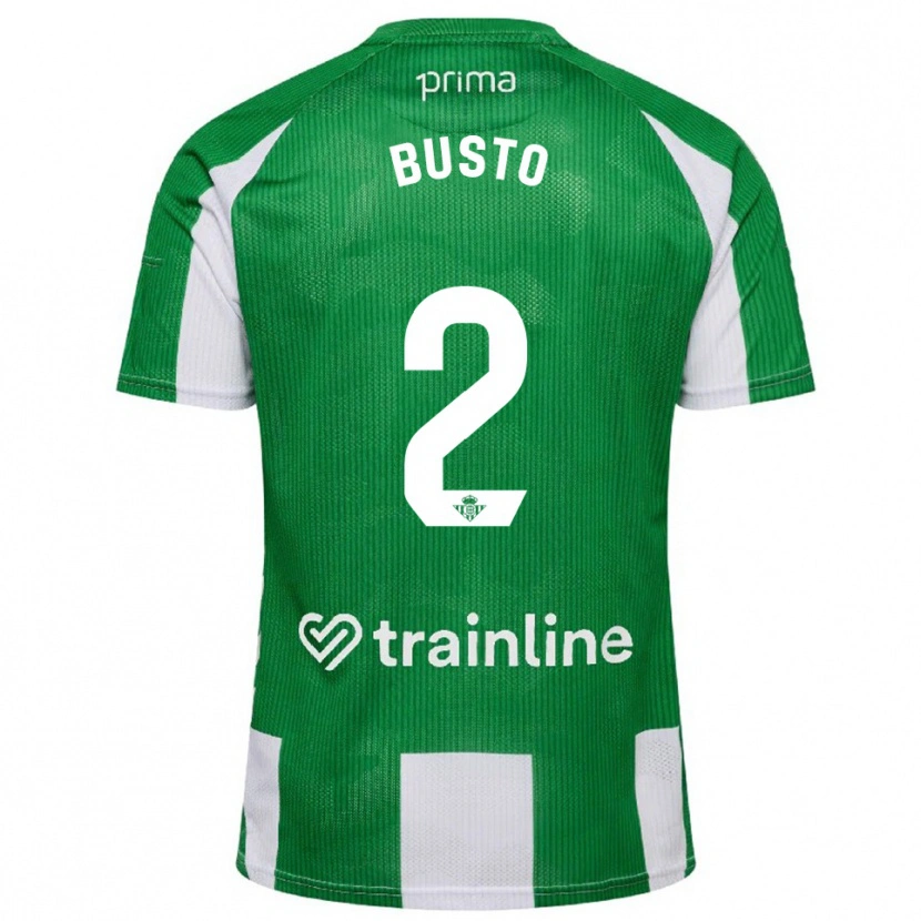 Danxen Criança Camisola Pablo Busto #2 Verde Branco Principal 2025/26 Camisa