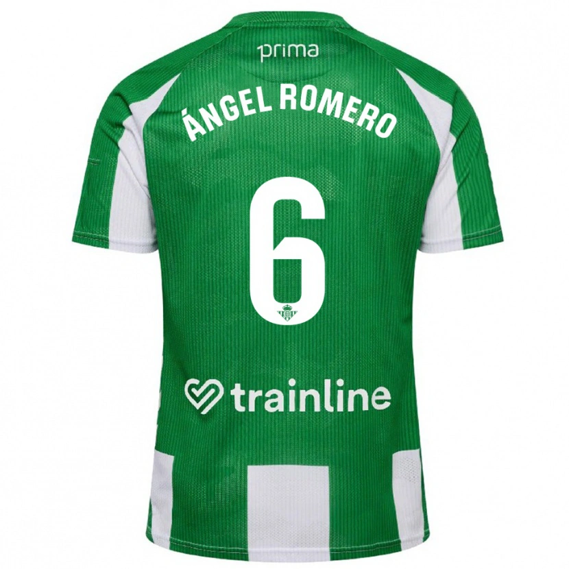 Danxen Criança Camisola Miguel Ángel Romero #6 Verde Branco Principal 2025/26 Camisa