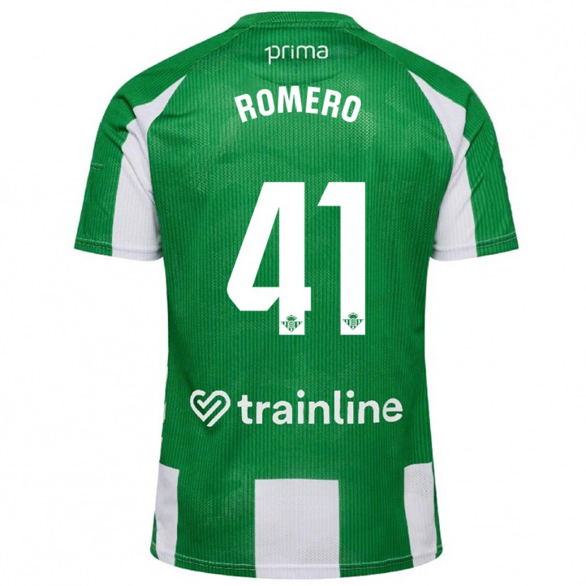 Danxen Criança Camisola José Romero #41 Verde Branco Principal 2025/26 Camisa
