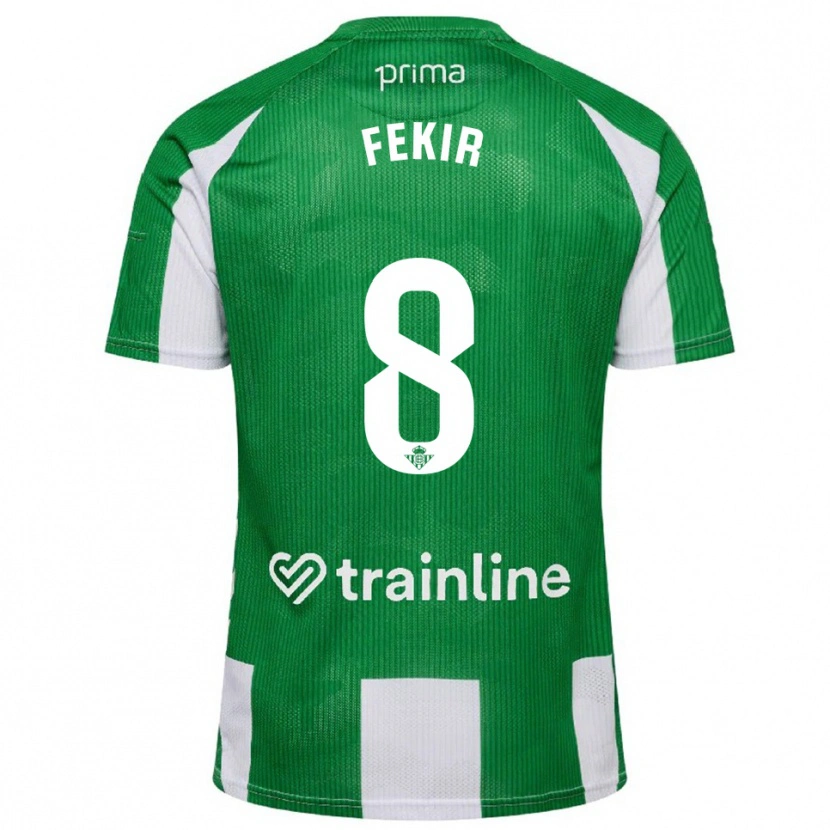 Danxen Criança Camisola Nabil Fekir #8 Verde Branco Principal 2025/26 Camisa