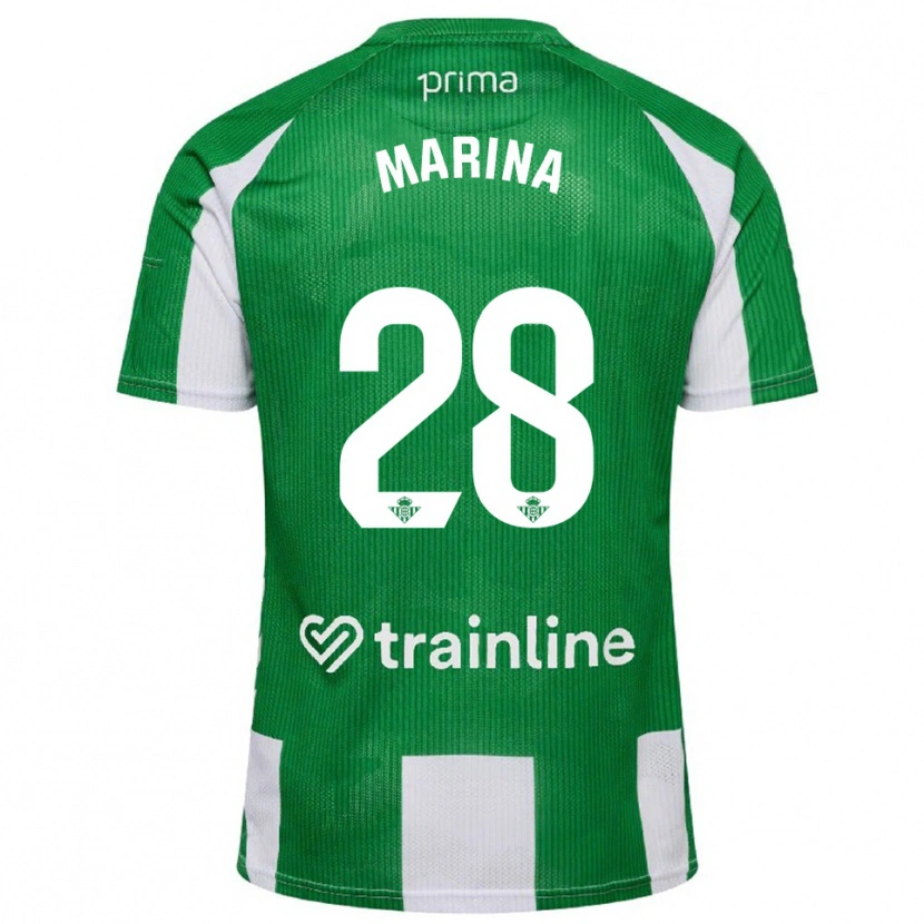 Danxen Criança Camisola Marina Sánchez #28 Verde Branco Principal 2025/26 Camisa