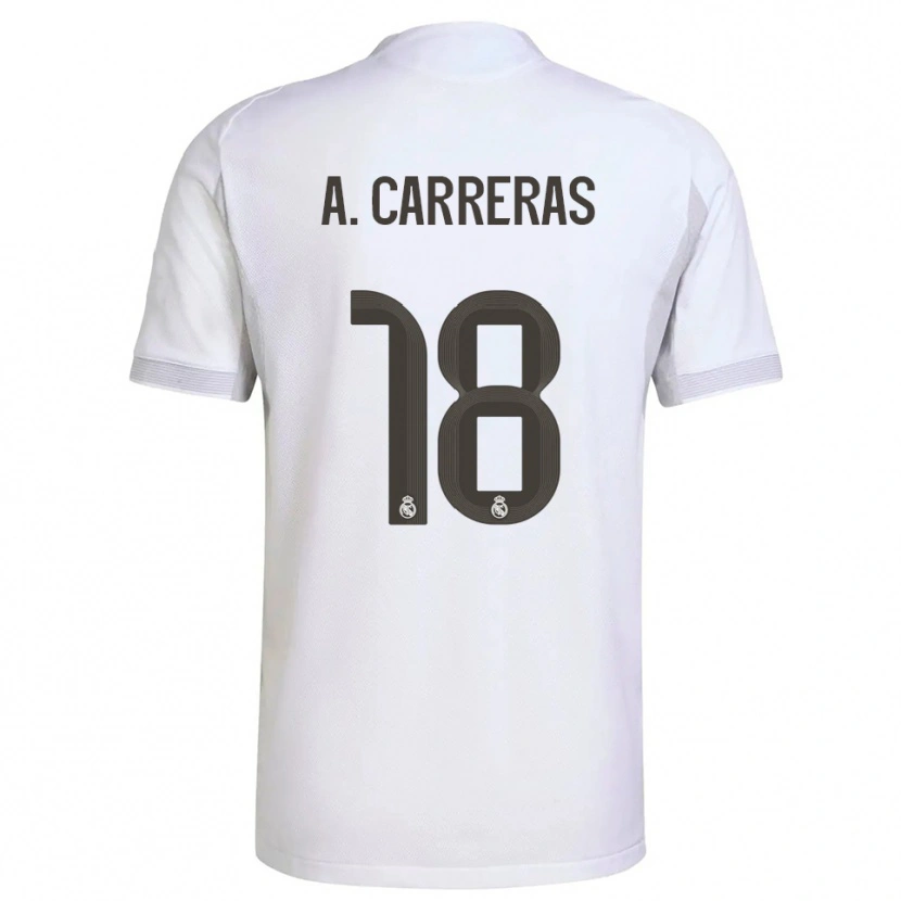 Danxen Criança Camisola Álvaro Carreras #18 Branco Amarelo Principal 2025/26 Camisa