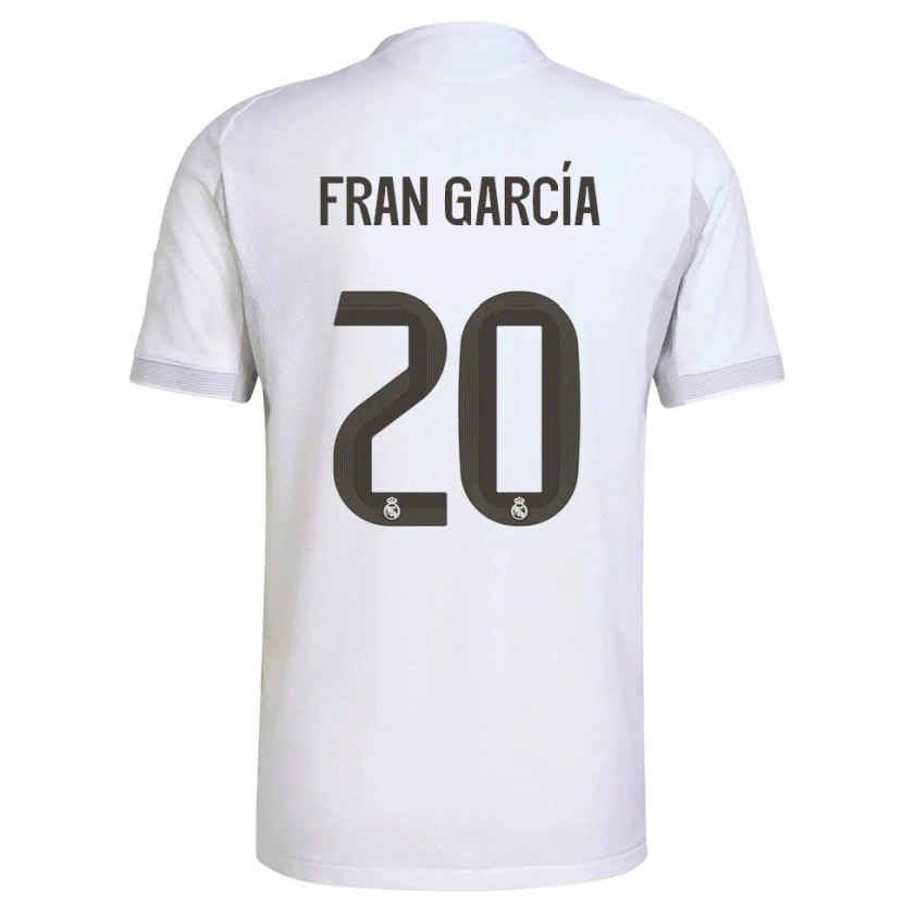 Danxen Criança Camisola Fran García #20 Branco Amarelo Principal 2025/26 Camisa