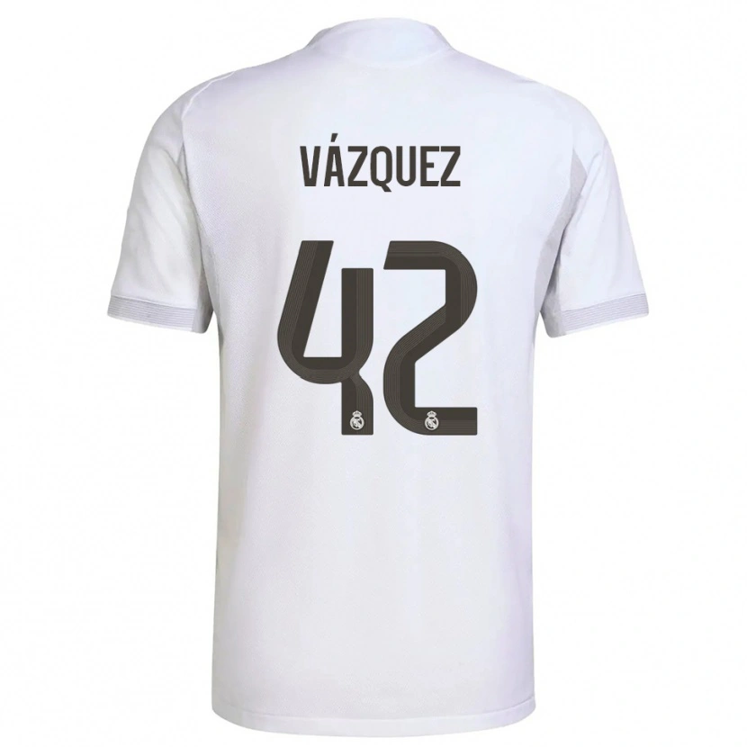 Danxen Criança Camisola Erik Vázquez #42 Branco Amarelo Principal 2025/26 Camisa