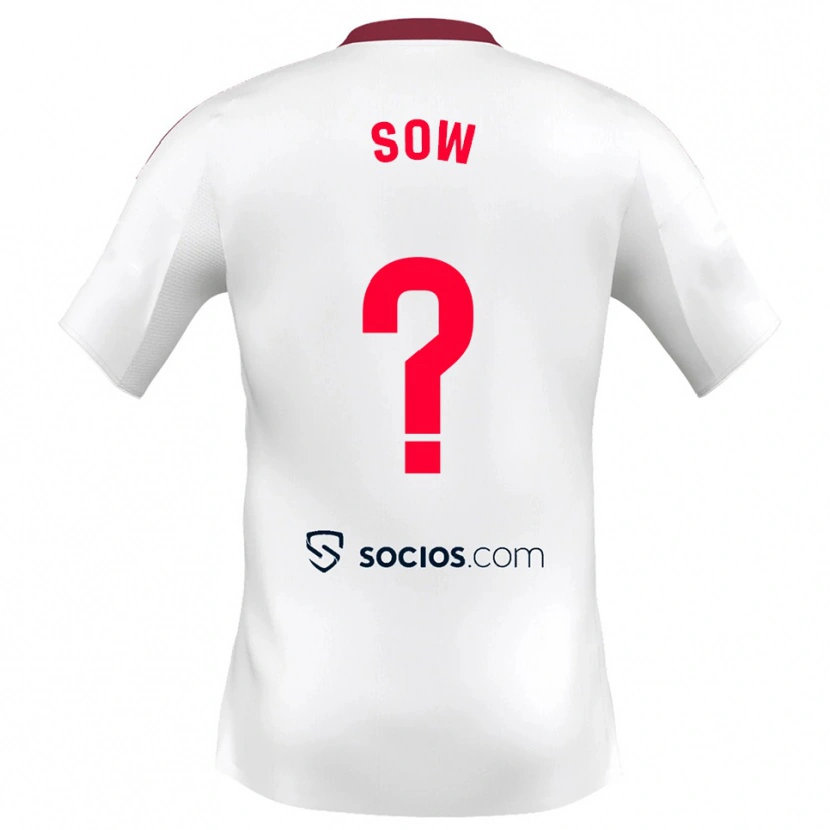 Danxen Criança Camisola Bakary Sow #0 Branco Vermelho Principal 2025/26 Camisa