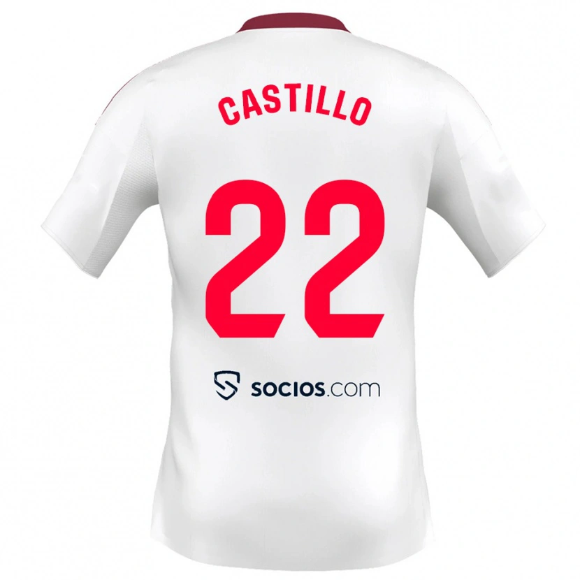 Danxen Criança Camisola José Castillo #22 Branco Vermelho Principal 2025/26 Camisa