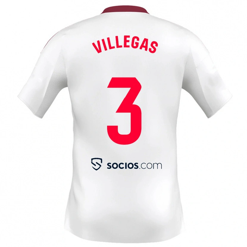 Danxen Criança Camisola Juancho Villegas #3 Branco Vermelho Principal 2025/26 Camisa