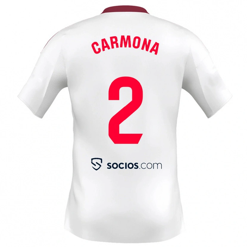 Danxen Criança Camisola José Ángel Carmona #2 Branco Vermelho Principal 2025/26 Camisa