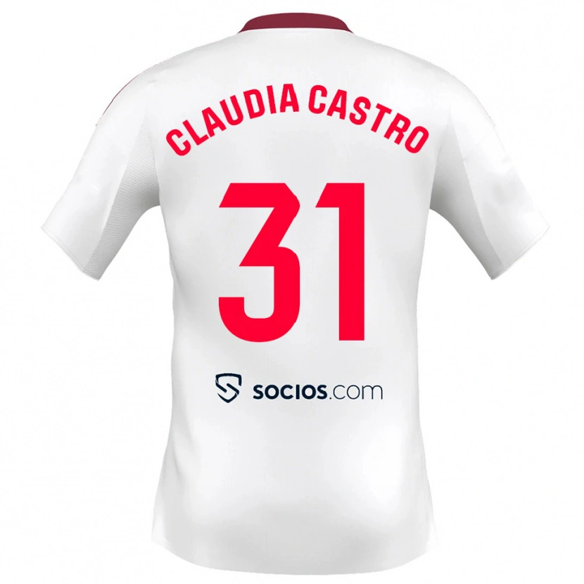 Danxen Criança Camisola Claudia Castro Romero #31 Branco Vermelho Principal 2025/26 Camisa