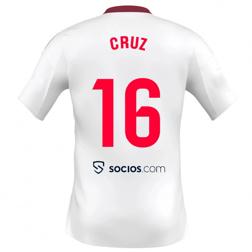 Danxen Criança Camisola Jesús Cruz #16 Branco Vermelho Principal 2025/26 Camisa