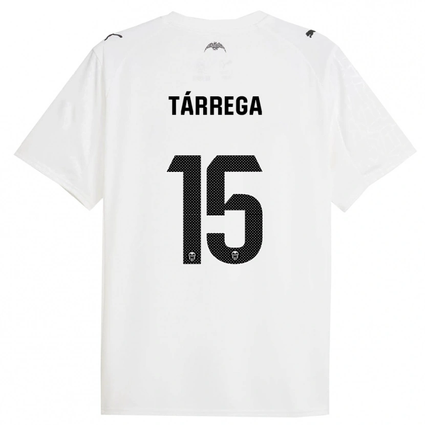 Danxen Criança Camisola César Tárrega #15 Branco Preto Principal 2025/26 Camisa