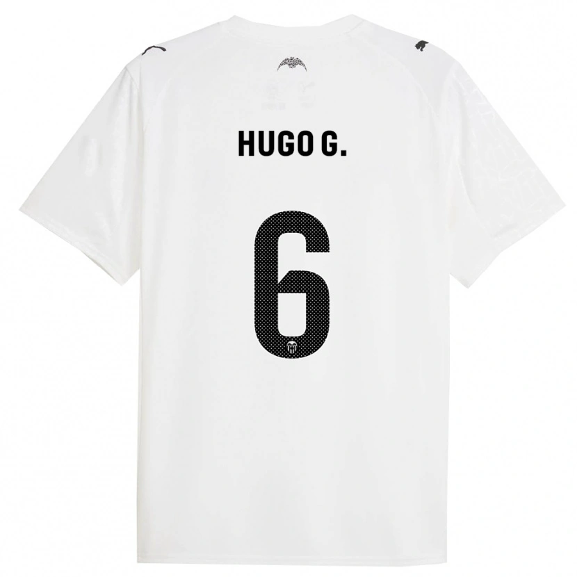 Danxen Criança Camisola Hugo Guillamón #6 Branco Preto Principal 2025/26 Camisa