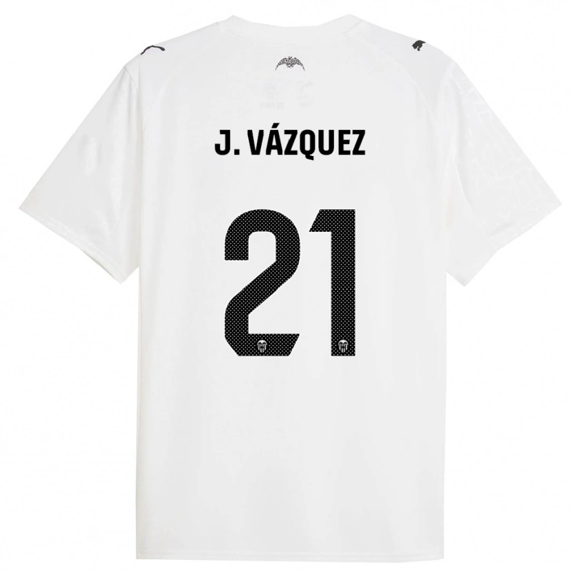 Danxen Criança Camisola Jesús Vázquez #21 Branco Preto Principal 2025/26 Camisa