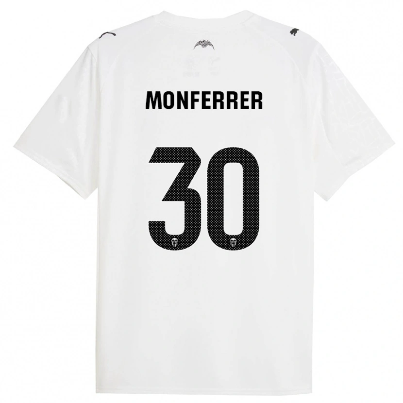Danxen Criança Camisola Miguel Monferrer #30 Branco Preto Principal 2025/26 Camisa