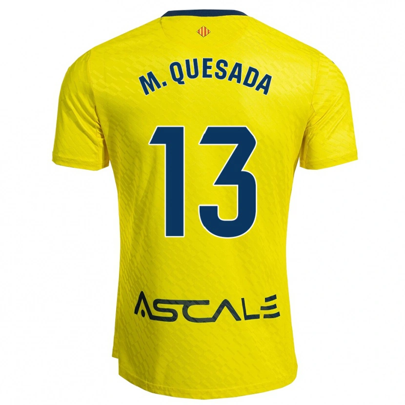 Danxen Criança Camisola Montserrat Quesada Carrasco #13 Amarelo Marinho Principal 2025/26 Camisa