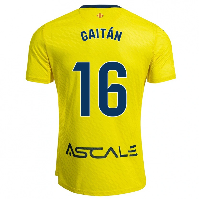 Danxen Criança Camisola Joselillo Gaitán #16 Amarelo Marinho Principal 2025/26 Camisa