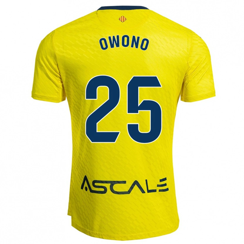 Danxen Criança Camisola Roberto Owono #25 Amarelo Marinho Principal 2025/26 Camisa