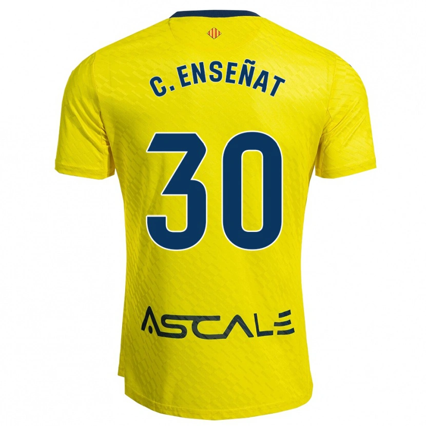 Danxen Criança Camisola Claudia Enseñat Galindo #30 Amarelo Marinho Principal 2025/26 Camisa