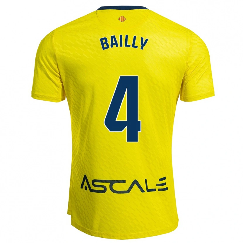 Danxen Criança Camisola Eric Bailly #4 Amarelo Marinho Principal 2025/26 Camisa