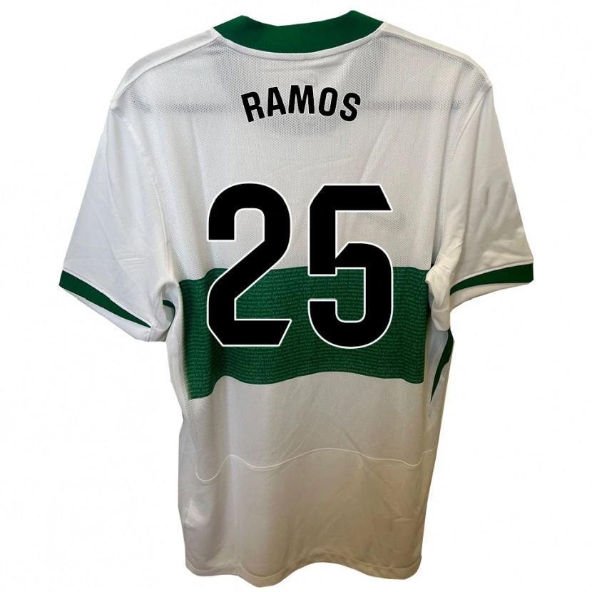 Danxen Criança Camisola Alejandro Ramos #25 Branco Verde Principal 2025/26 Camisa