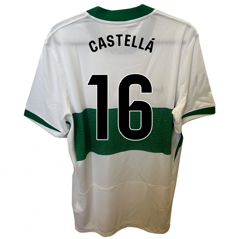 Danxen Criança Camisola Didac Castellá #16 Branco Verde Principal 2025/26 Camisa