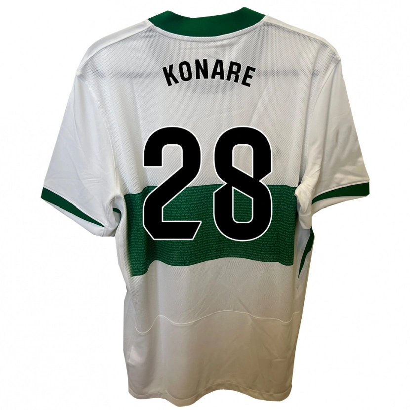 Danxen Criança Camisola Umaru Konare #28 Branco Verde Principal 2025/26 Camisa