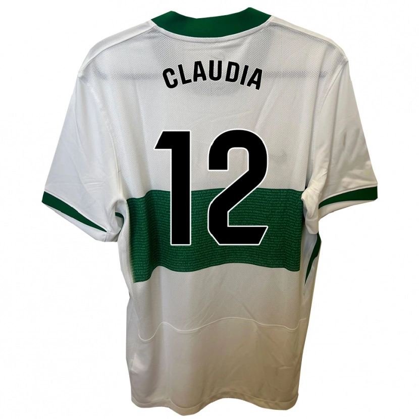 Danxen Criança Camisola Claudia Rabasco Campello #12 Branco Verde Principal 2025/26 Camisa