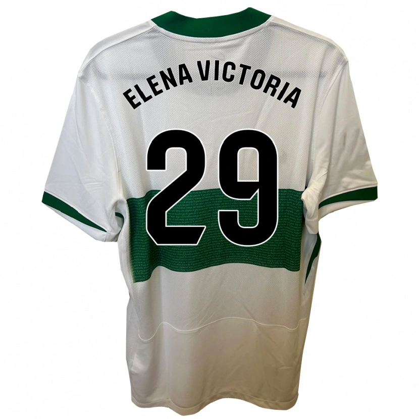 Danxen Criança Camisola Elena Victoria Mas Berna #29 Branco Verde Principal 2025/26 Camisa