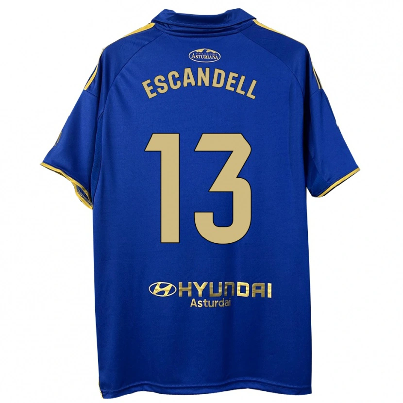 Danxen Criança Camisola Aarón Escandell #13 Azul Dourado Principal 2025/26 Camisa