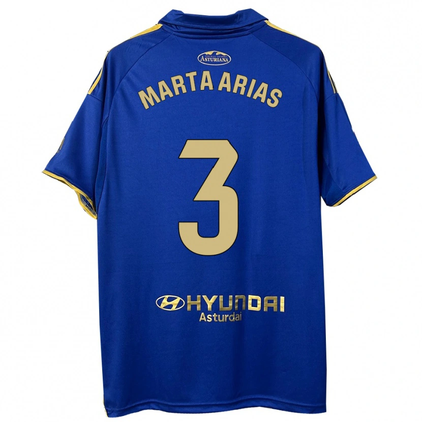 Danxen Criança Camisola Marta Arias #3 Azul Dourado Principal 2025/26 Camisa