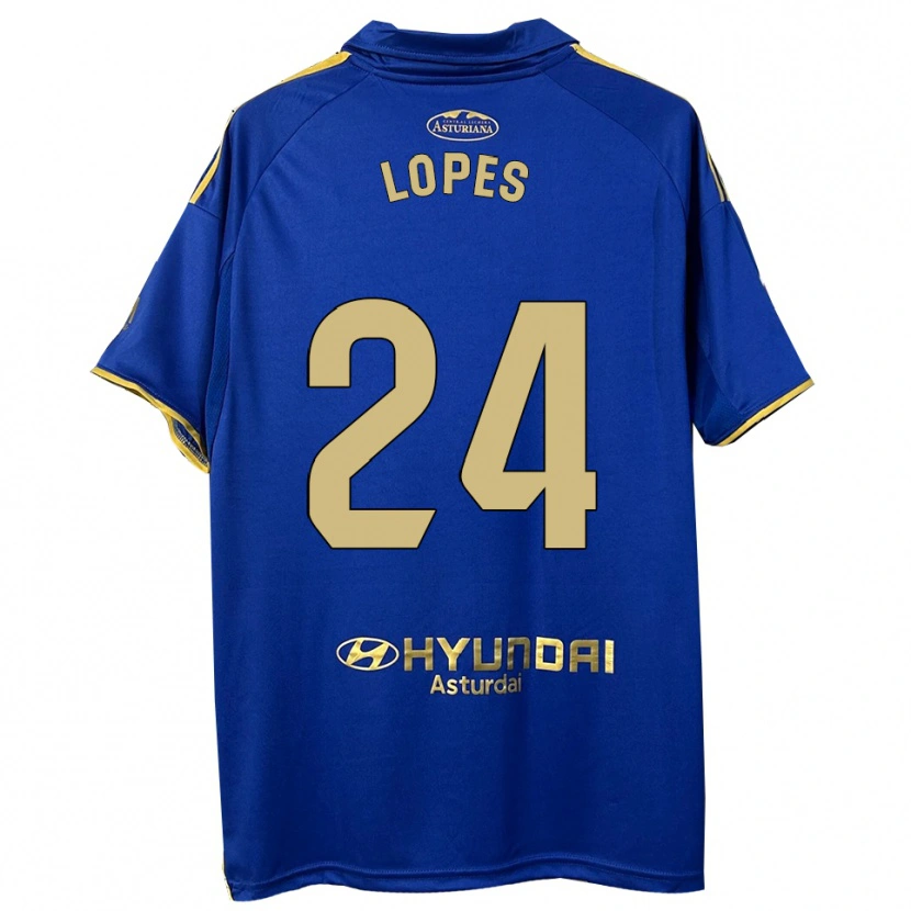 Danxen Criança Camisola Marcos Lopes #24 Azul Dourado Principal 2025/26 Camisa
