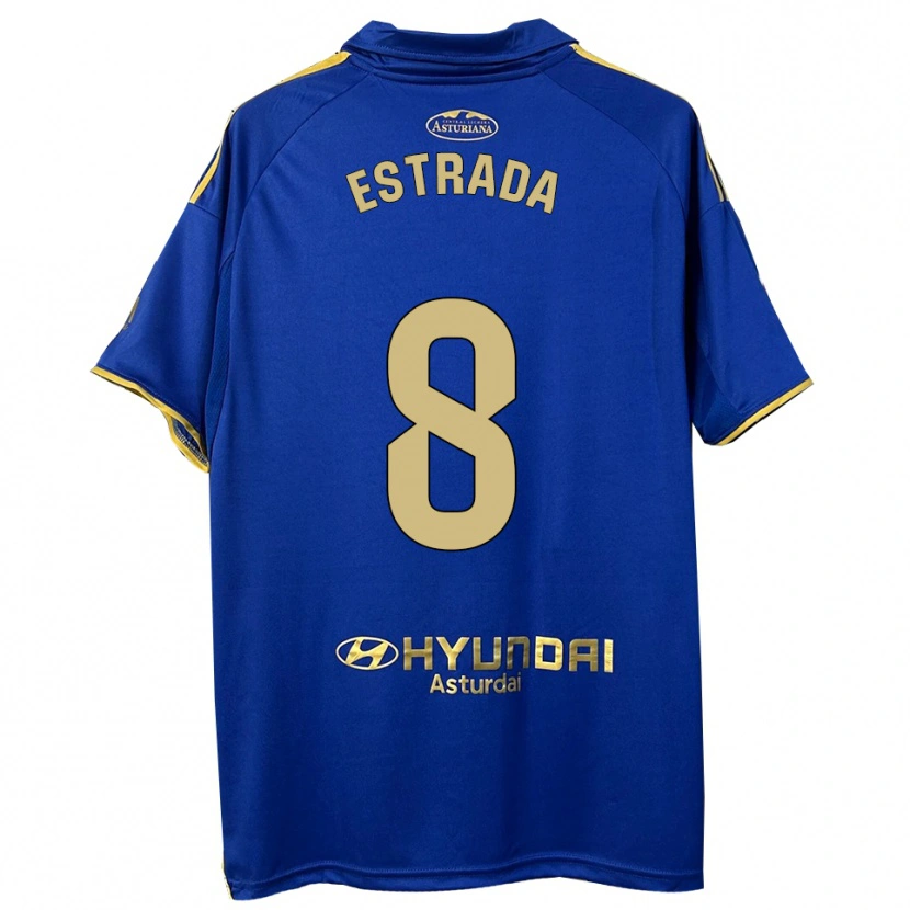 Danxen Criança Camisola Nacho Estrada #8 Azul Dourado Principal 2025/26 Camisa