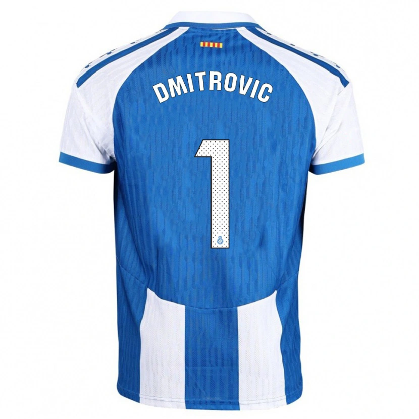 Danxen Criança Camisola Marko Dmitrovic #1 Azul Branco Principal 2025/26 Camisa