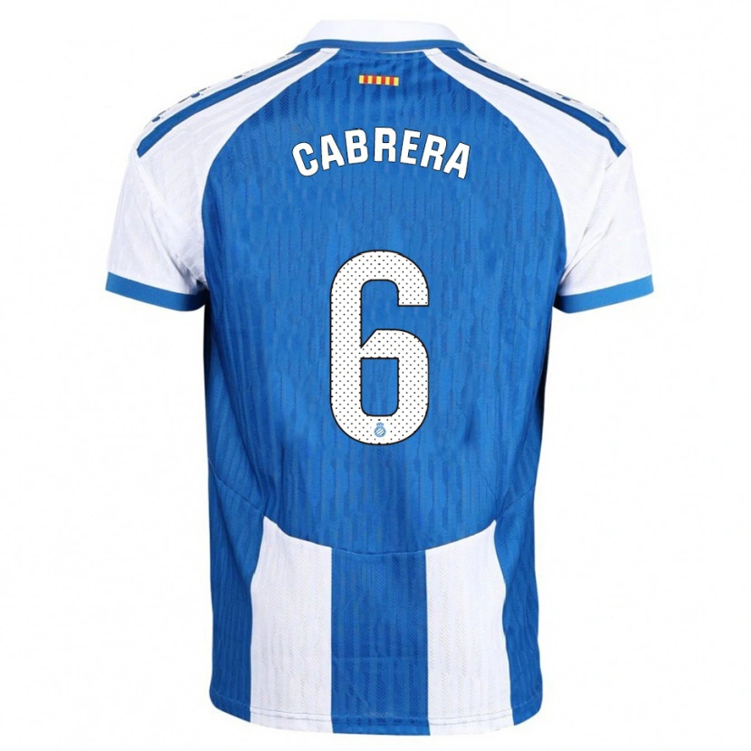 Danxen Criança Camisola Leandro Cabrera #6 Azul Branco Principal 2025/26 Camisa