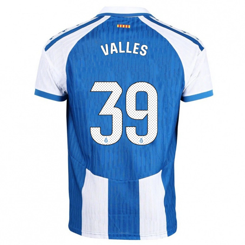 Danxen Criança Camisola Gastón Valles #39 Azul Branco Principal 2025/26 Camisa