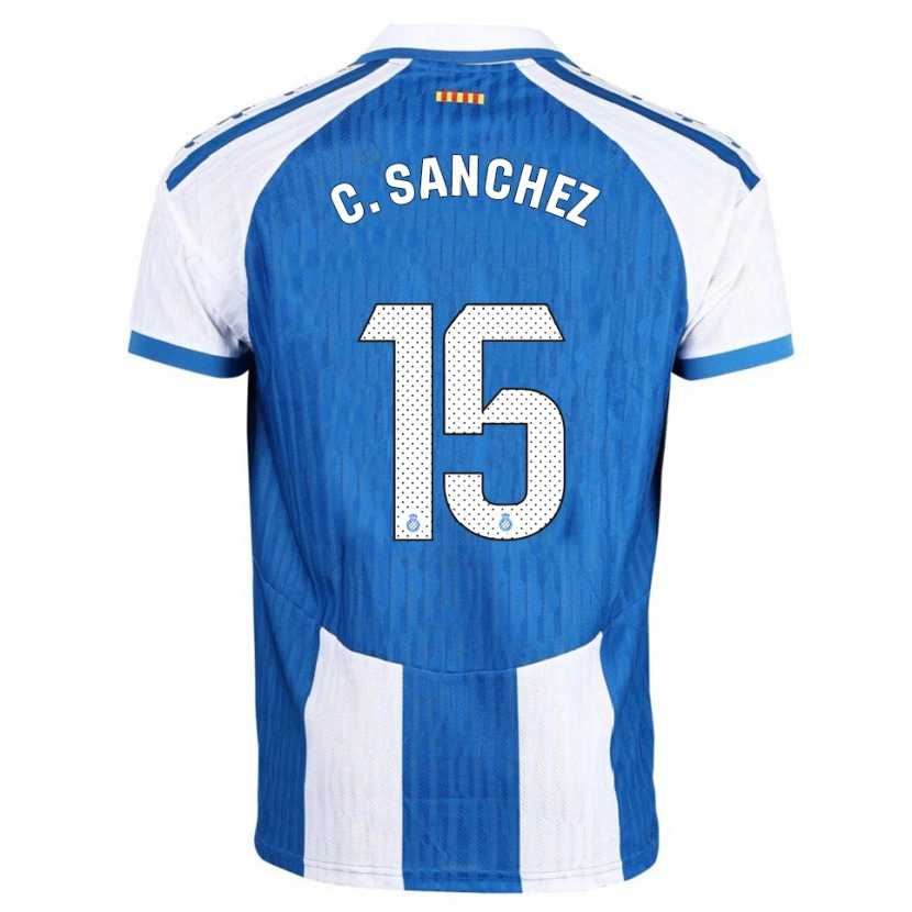 Danxen Criança Camisola Carlos Sánchez #15 Azul Branco Principal 2025/26 Camisa