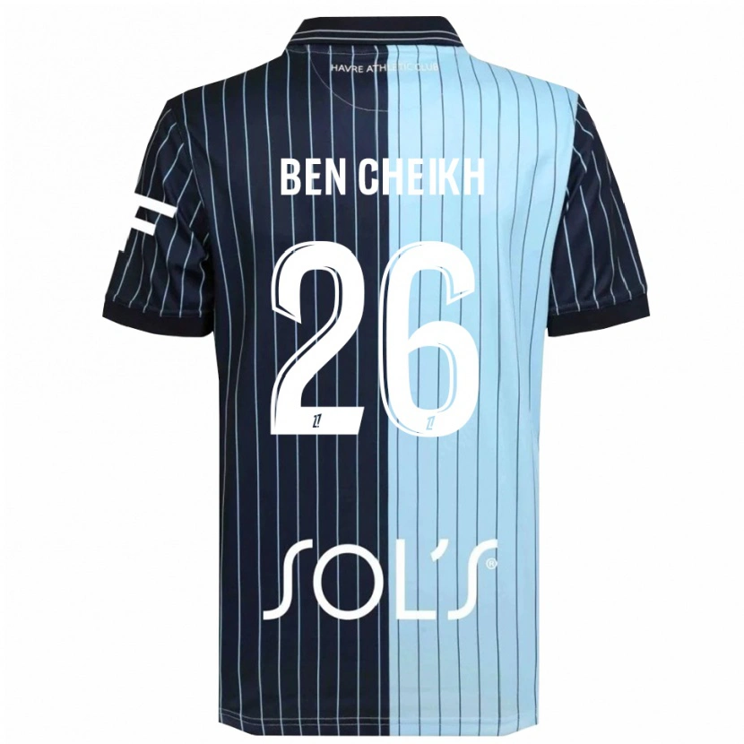 Danxen Criança Camisola Ayman Ben Cheikh #26 Azul Marinho Azul Celeste Principal 2025/26 Camisa